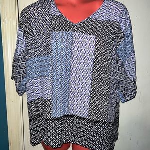 Chicos Sheer Shirt. Chicos Blue Sheer Tunic, Size 1